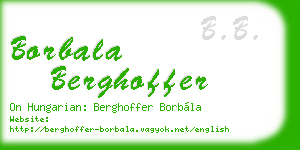 borbala berghoffer business card